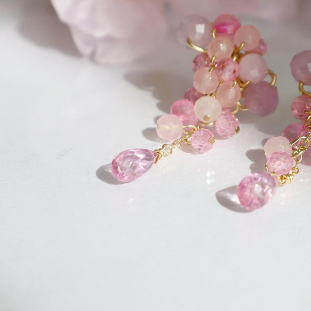 ときめく桜色ピンク 天然石 ピアス/イヤリング | 14枚目