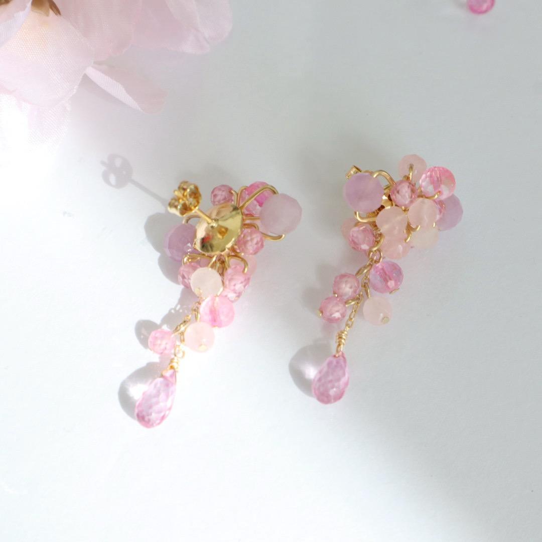 ときめく桜色ピンク 天然石 ピアス/イヤリング | 15枚目