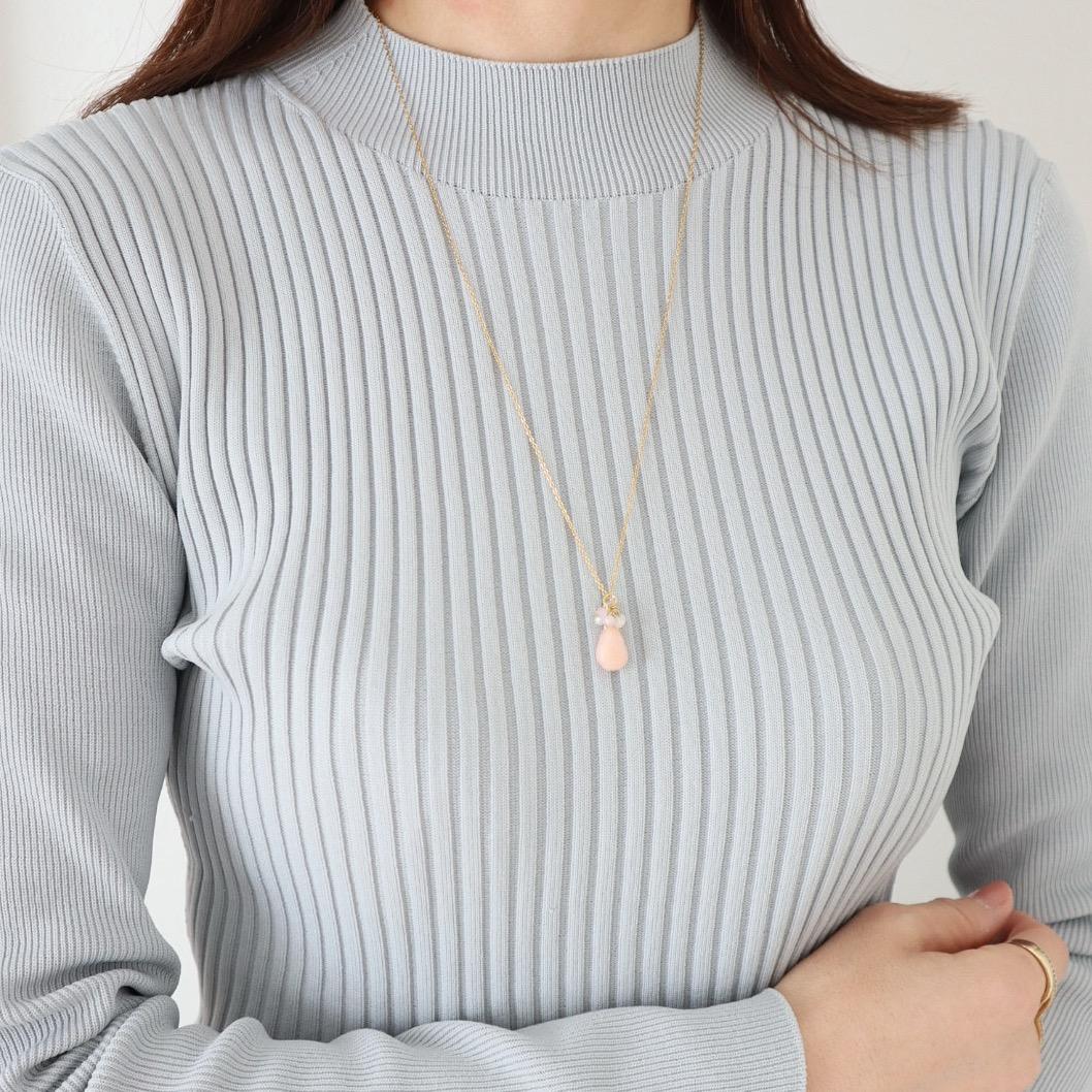 ピンクオパールドロップネックレス+ピアス/イヤリング 2点set | 14枚目