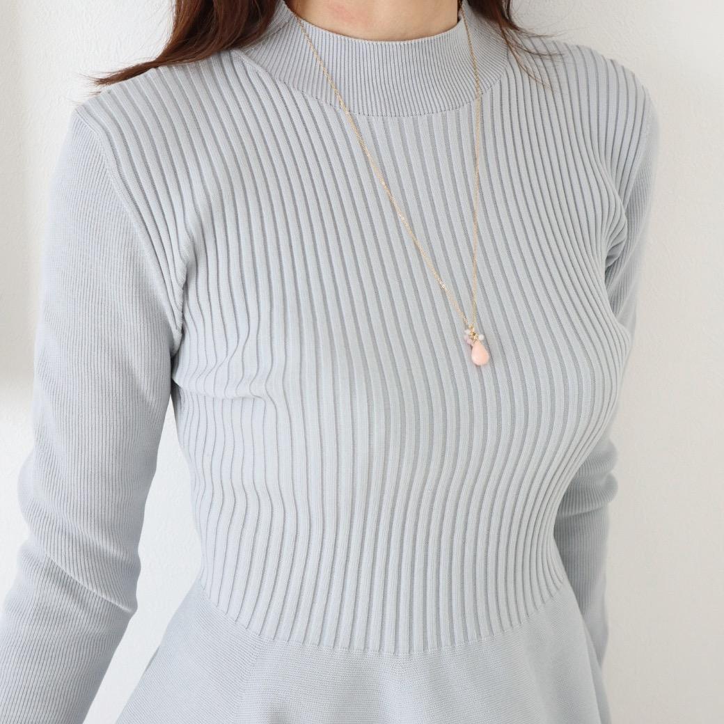 天然石 ピンクオパールドロップネックレス | 9枚目