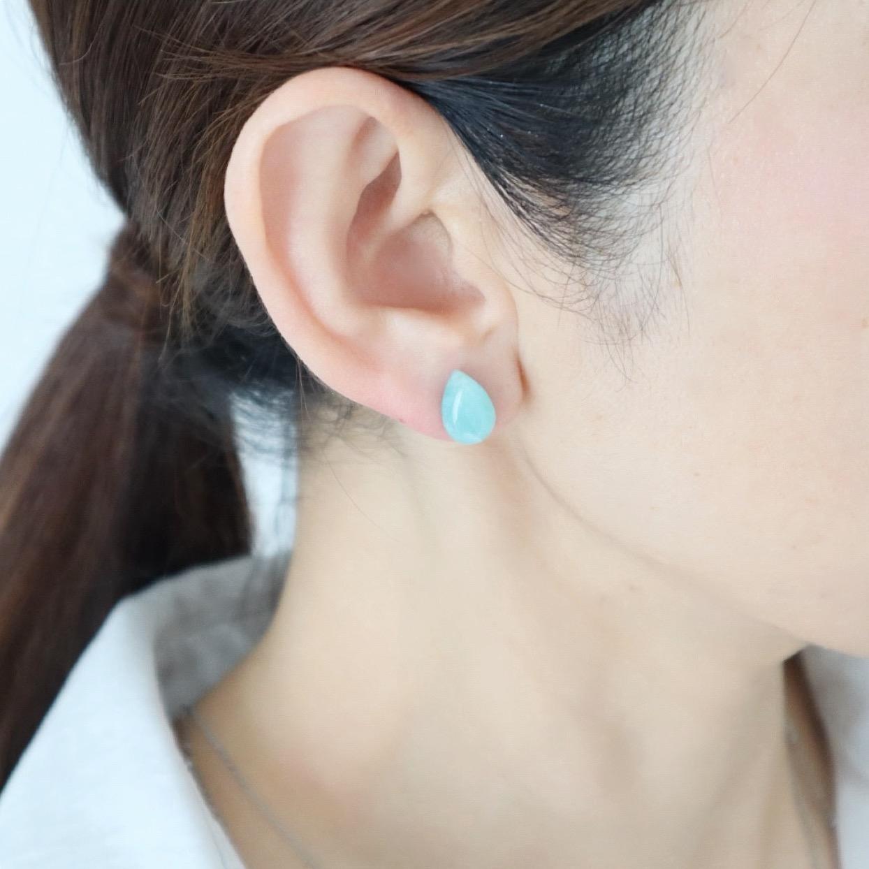 「彩り天然石パレット」ピアス/イヤリング5点セット〜marine blue | 2枚目