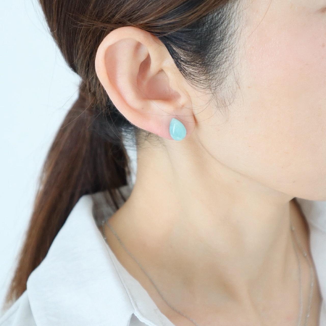 「彩り天然石パレット」ピアス/イヤリング5点セット〜marine blue | 3枚目